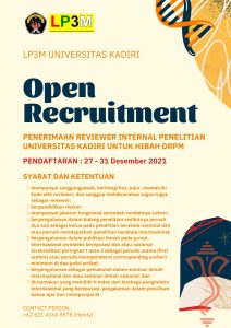 Open Recruitment Penerimaan Reviewer Internal Penelitian Universitas Kadiri Untuk Hibah DRPM